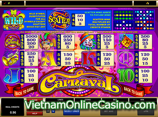 Carnaval Slot - Payline