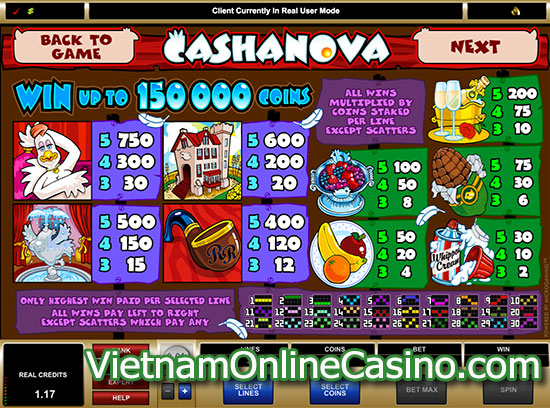 Cashanova Slots - Payline