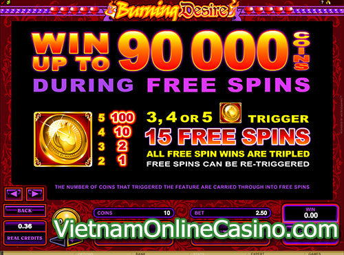 Burning Desire Slot Free Spin Bonus