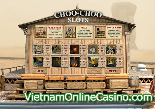 Choo-Choo Slot Pay Table